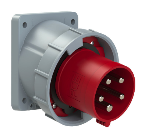 Ficha industrial, 3P+N+T, 63 A, 400 V~, IP67.