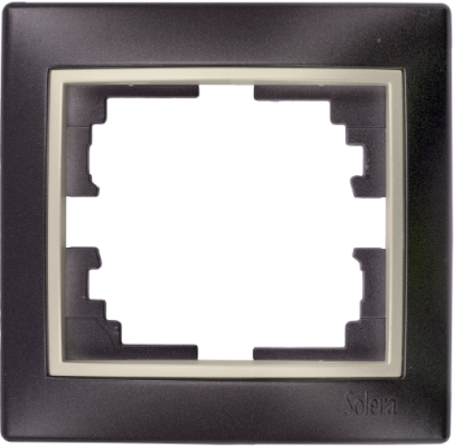 Quadro para 1 elemento. Moldura preta e aro pérola.