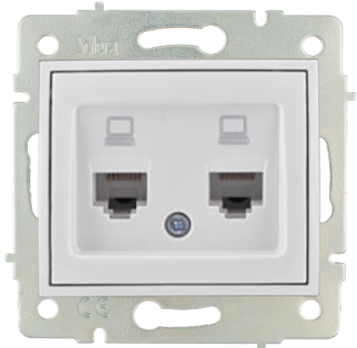 Tomada de dados RJ45 duplo. Categoria 6. ERP88/2