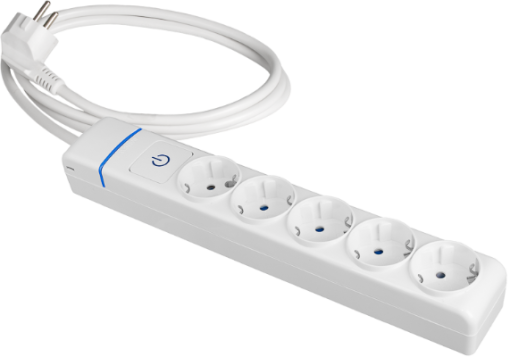 extensão com 5 bases 2P+T,16A 250V~ Com interruptor de luz. 1.5m de cabo. H05VV-F 3G1,5mm².