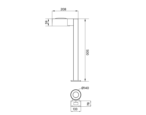 LEDBollardLukeE L10008W840BL