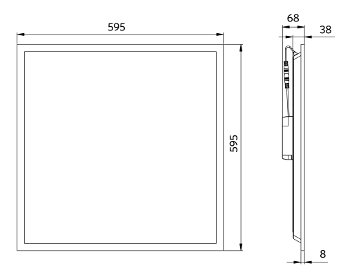 LEDPanelS-E4 Sq595-32W-DALI-840-U19