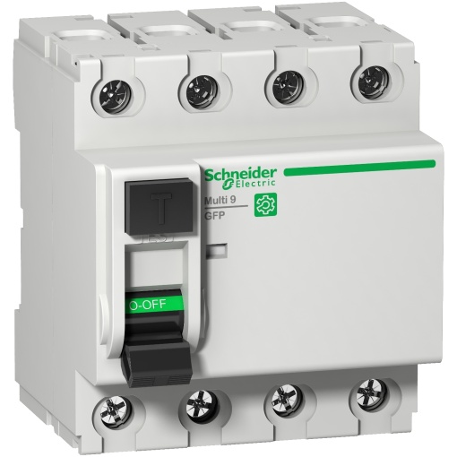 Disjuntor de corrente residual RCCB, Multi9 GFP, 4P, 63A, tipo A-SI, 86mA