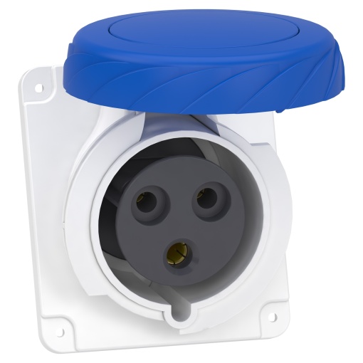 Tomada, Mureva PK, para montagem em quadro, inclinada, 32 A, 2PE, 220 V, IP67