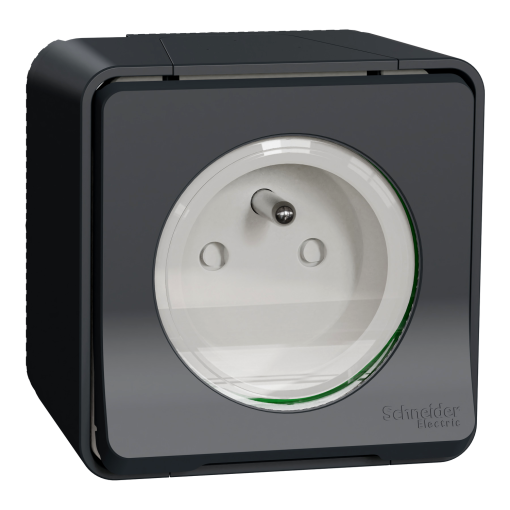 Mureva Styl - socket-outlet - 16A - 2P  E - shutters - grey