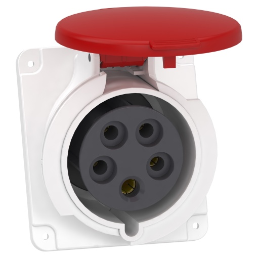 Tomada, Mureva PK, para montagem em quadro, inclinada, 32 A, 3PNE, 400 V, IP44