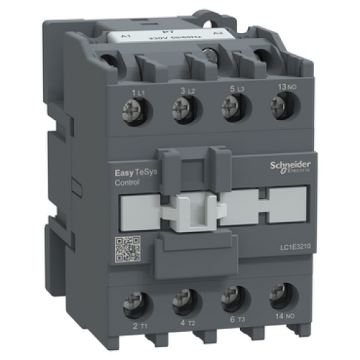 Contator, Easy TeSys Control, LC1E, 3P 3NO, AC-3AC-3e, 440 V, 32 A, bobina de 230 V CA, 1 contacto auxiliar NO