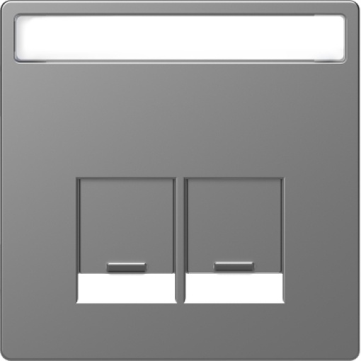 D-Life - Centro de tomada RJ45 dupla com porta-etiqueta - Aço