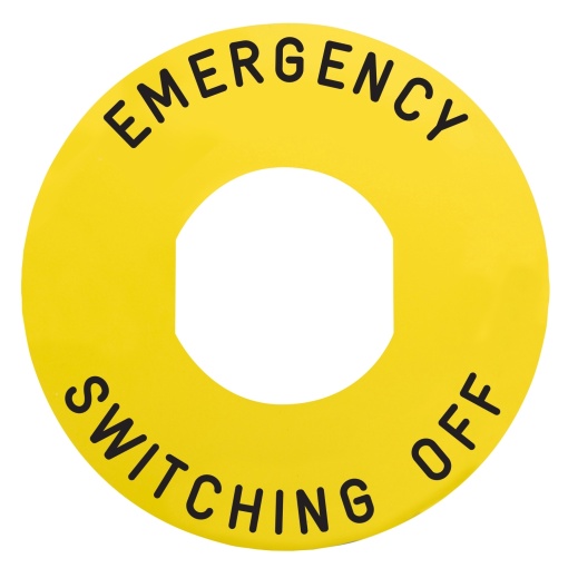 60mm circular label 'interruptor de emergência