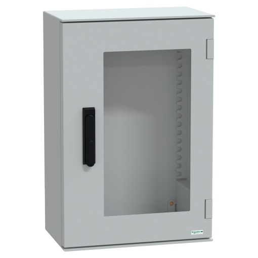 wall-mounting encl. polyester monobloc IP66 647x436x250mm 3p.lock glazed door
