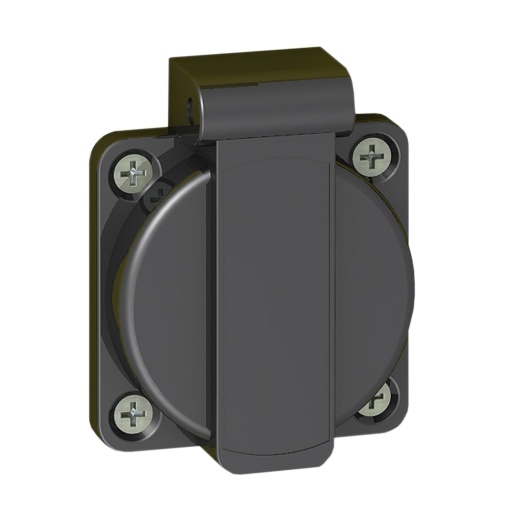 power socket XALF with protective shutter - grey - French - 230 V