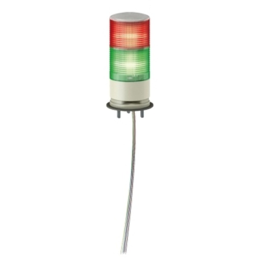 Baliza de sinalização monolítica, Harmony XVG, 60mm, verde vermelho, luz fixa, montagem na base, IP53, 24V CACC