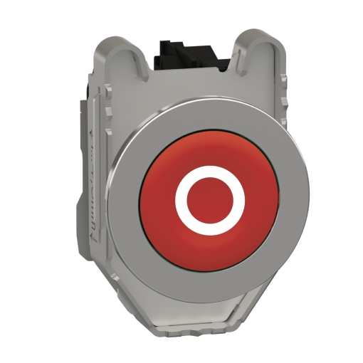 Botão flush 1nc com vermelho marcação "o"