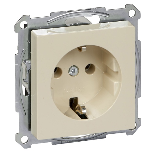 SCHUKO socket-outlet, screwless terminals, white, glossy, System M