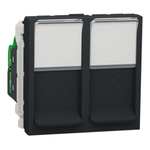 Nova Unica - Tomada dupla RJ45 - cat.6 - STP - Antracite