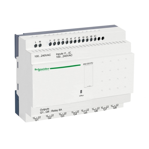 Relé intelig. compacto zelio logic - 20 e s  100..240 v ca  relógio  sem ecrã