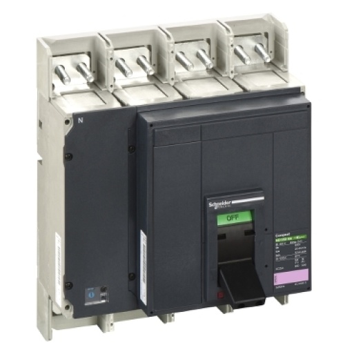 interruptor seccionador Compact NS1250 NA - 1250 A - 4 pólos - com tomadas