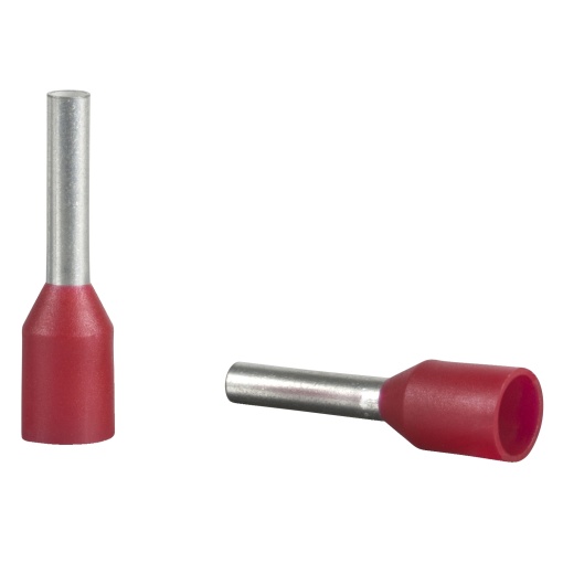 extremidade de cabo isolada  tamanho médio  1 mm² - vermelho