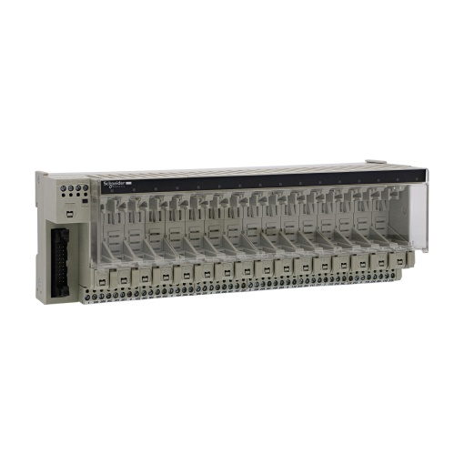 Sub-base para relé ligação ABE7 - 16 canais  fusíveis  isolador - relé 12,5 mm