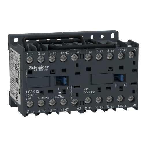 TeSys K reversing contactor - 3P - AC-3  440 V 12 A - 1 NO - 220...230 V AC