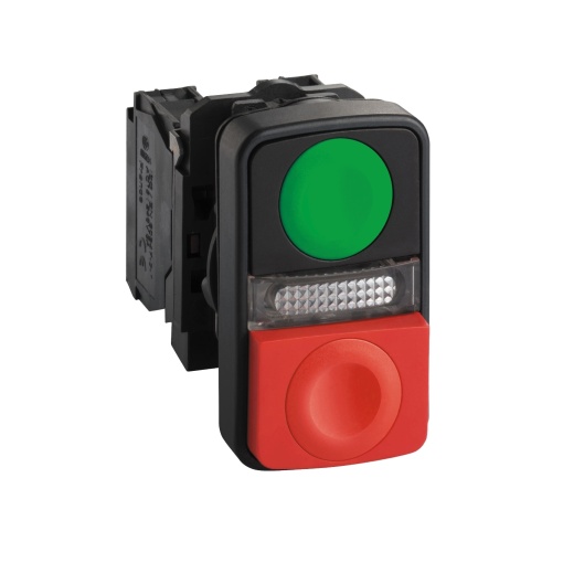 Flush verde  vermelho projetando iluminado botão double-headed ø22 1na  1nf 120v