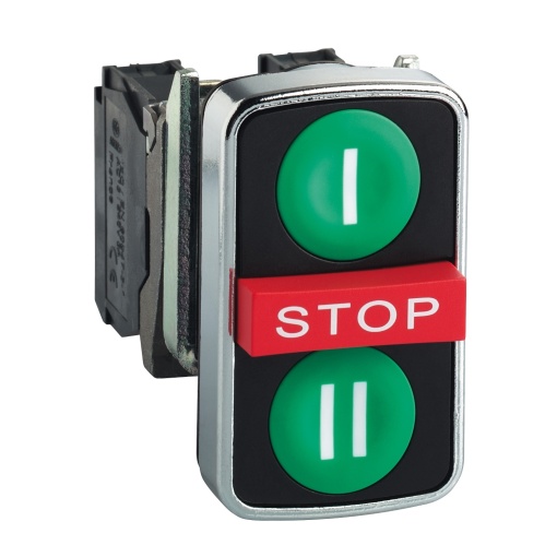Interruptor triplo 2no  1nc verde  vermelho