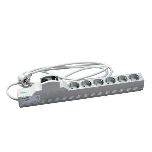 Actassi - 1U power distribution rail - 6 socketsdiff. protection 30mA 19P VDE