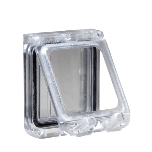 Plastic window with hinged transparent cover. IP 65, L78xW200xD15mm.