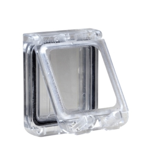 Plastic window with hinged transparent cover. IP 65, L78xW235xD15mm.