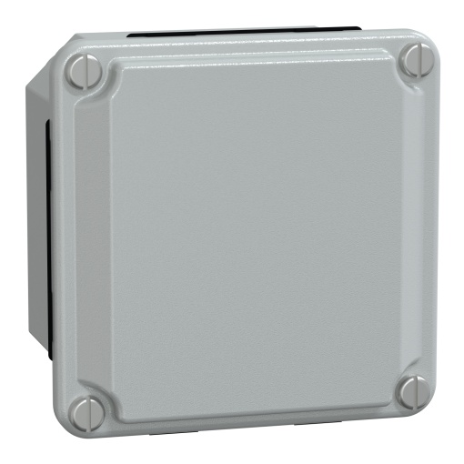 Caixa industrial de metal - cobertura básica baixa - H85xW85xD49 - IP55 - cinzento RAL 7035