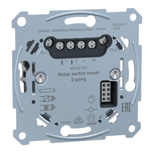 Relay switch insert, 2-gang