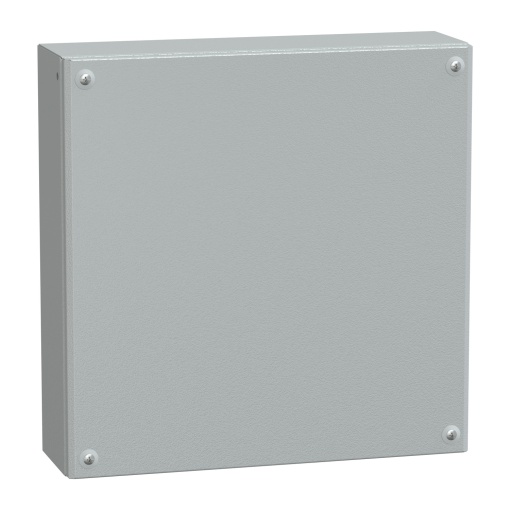 Porta simples de caixa industrial metálica H400xW400xD120 IP66 IK10 RAL 7035