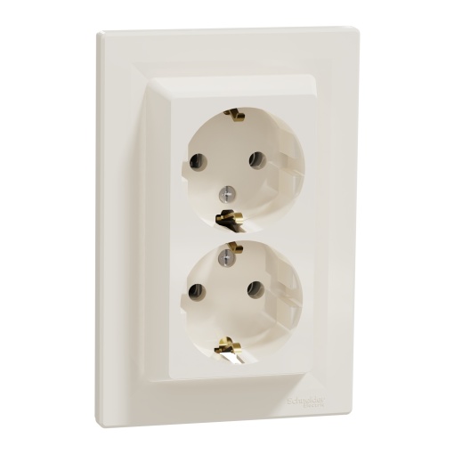 Asfora - Tomada 2PT dupla - 16A - Creme
