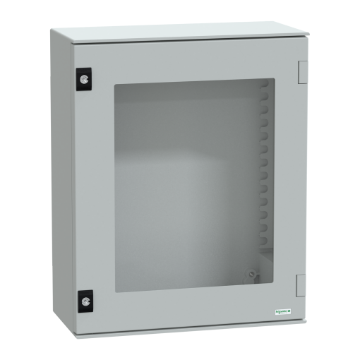 wall-mounting enclosure polyester monobloc IP66 H530xW430xD200mm glazed door