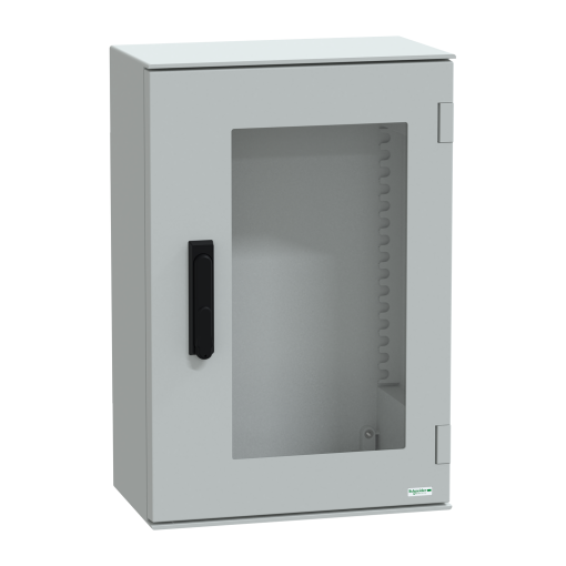 wall-mounting encl. polyester monobloc IP66 647x436x250mm 3p.lock glazed door