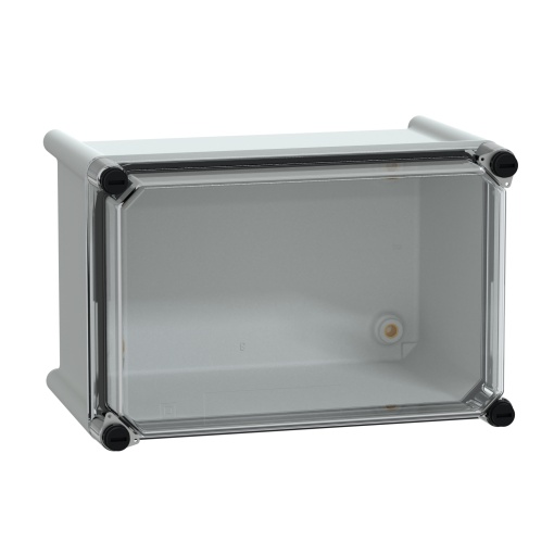 Caixa PLS, traseira em poliéster, cobertura transparente para PC IP66 18x27x18cm