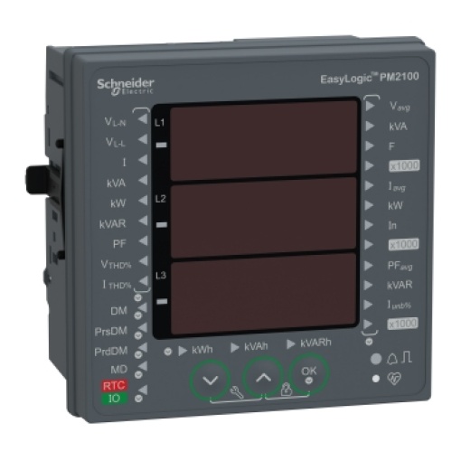 EasyLogic PM2130, medidor de Energia & Potência, até 31stH, LED, RS485, classe 0.5S