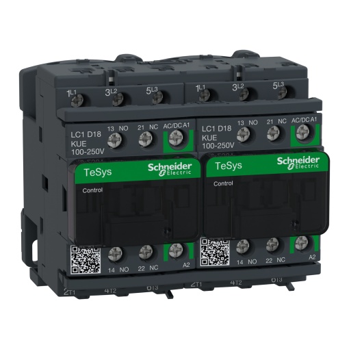 TeSys D reversing contactor - 3P -  440 V - 18 A AC-3 - 100...250 V ACDC coil