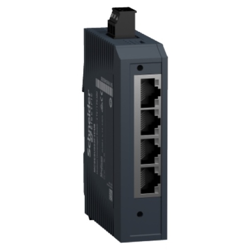 Modicon Unmanaged Switch - 4 ports for copper  1 port for fiber optic