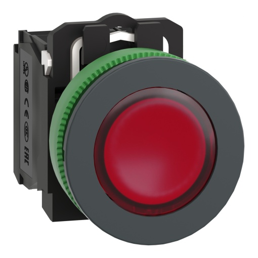 botão flush   luminosous  vermelho  120v ac led 1no 1nc