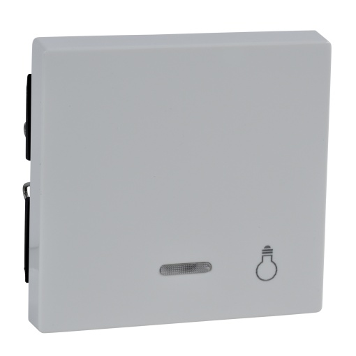 M-Elegance - Tecla simples "luz" com visor - Branco brilhante
