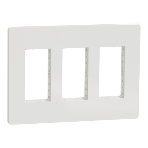 New Unica - cover frame with fixing frame - 3 gangs - 3 x 4 modules - white
