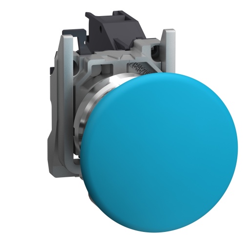Complete push button, Harmony XB4, Explosive atmosphere, blue mushroom pushbutton