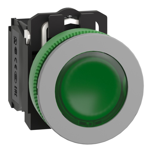botão flush  led  luminosous verde 24vac 1na1nc co