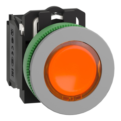 botão flush   luminosous  laranja 230vac led 1na1nc
