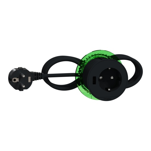 Nova Unica system - Tomada secretária 2PT1xUSB US Antracite