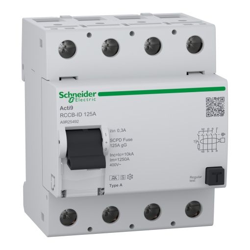 Interruptor diferencial 4P 125A, 300 mA, 400 V selectivo classe A
