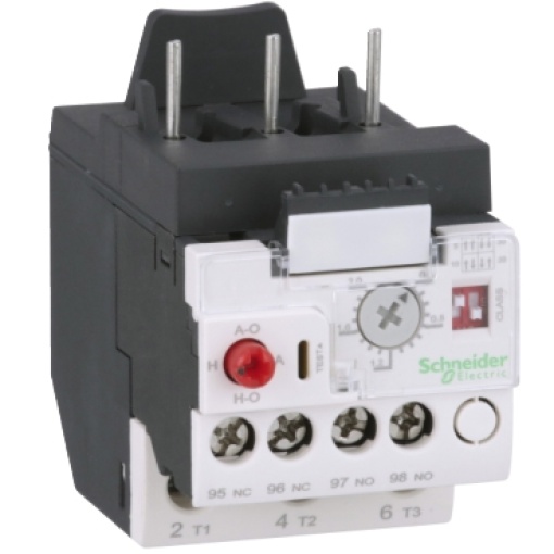 Relé de sobrecarga, TeSys LRD, proteção do motor, 0,4 A a 2 A, trifásico, resistência a impulsos de 6 kV, picos de 2 kV, proteção térmica eletrónica
