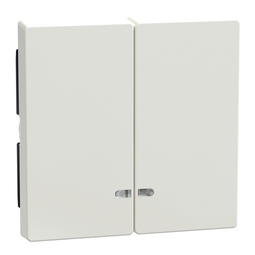 M-Elegance - Tecla dupla com visor - Branco brilhante