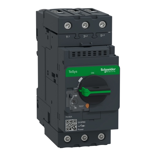 Disjuntor para motores, TeSys Deca, estrutura 3, 3P, 70-80 A, magnético-térmico, terminais EverLink